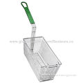 High-quality Single Hook Fry Basket Strainer, Commercial Grade Ninyl Handle Metal Chip Baskets